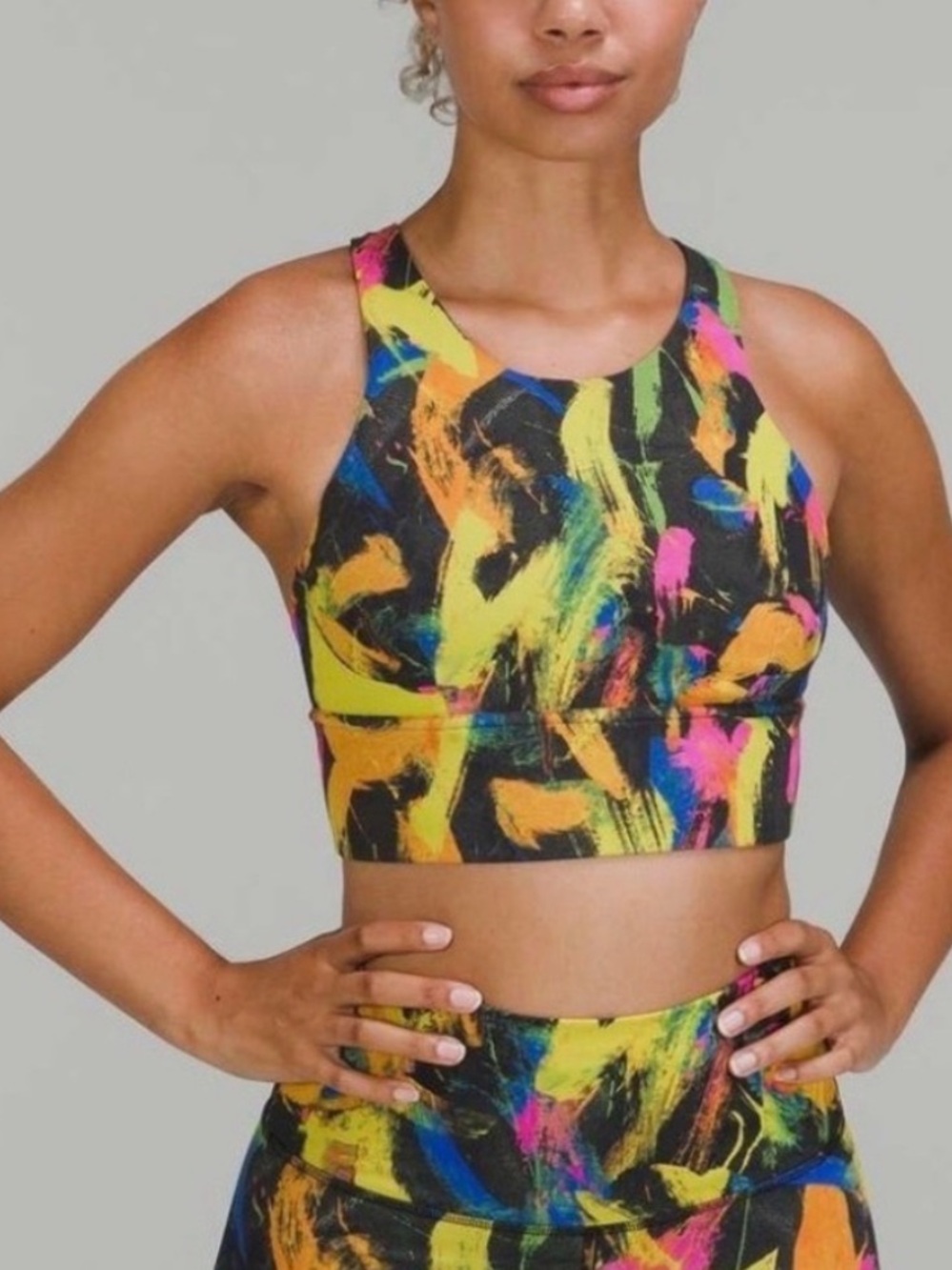 ·Lululemon· Colorful Wunder Train Racerback Cropped Tank Top Sports Bra 10